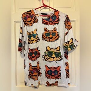Women’s tiger cat shirt top party travel summer unisex animal funny gifts beach